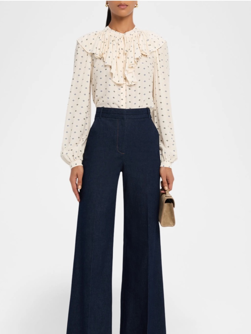 Veronica Beard Gomez Long-Sleeve Ruffle Blouse